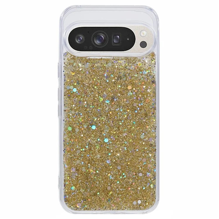 For Google Pixel 9 Pro XL Case Shockproof Soft TPU Phone Cover Glittery Design