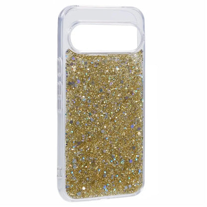 For Google Pixel 9 Pro XL Case Shockproof Soft TPU Phone Cover Glittery Design