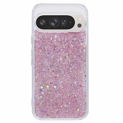For Google Pixel 9 Pro XL Case Shockproof Soft TPU Phone Cover Glittery Design