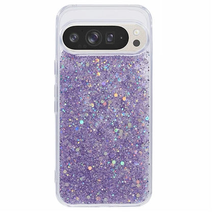 For Google Pixel 9 Pro XL Case Shockproof Soft TPU Phone Cover Glittery Design