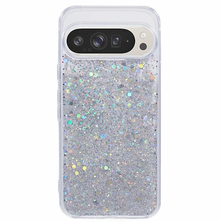 For Google Pixel 9 Pro XL Case Shockproof Soft TPU Phone Cover Glittery Design