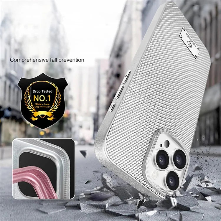 KST DESIGN For iPhone 16 Pro Max Case PC+TPU Phone Cover Cooling Breathable Mesh