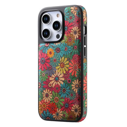 A12 For iPhone 15 Pro Max Case Compatible with MagSafe Floral PU Leather Back Phone Cover