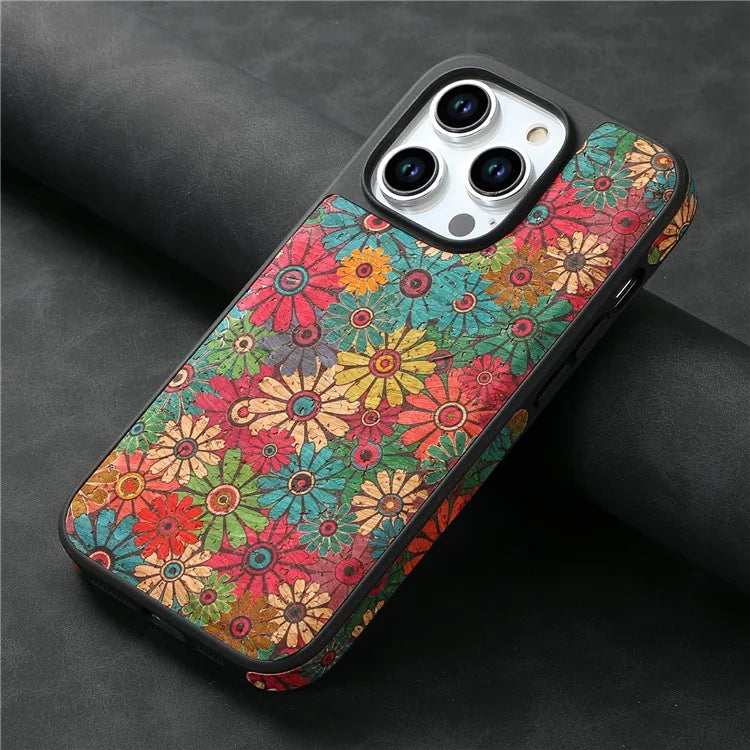 A12 For iPhone 15 Pro Max Case Compatible with MagSafe Floral PU Leather Back Phone Cover