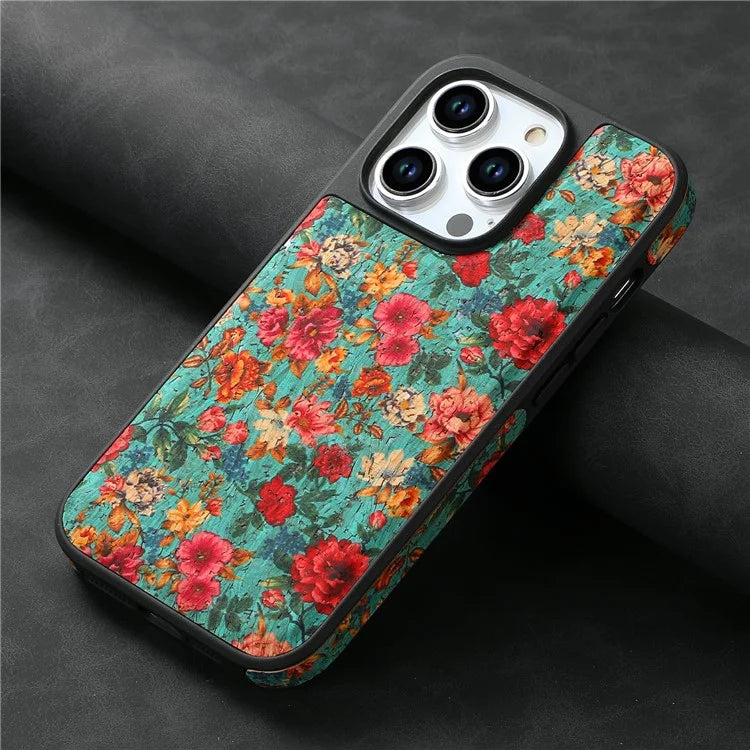 A12 For iPhone 15 Pro Max Case Compatible with MagSafe Floral PU Leather Back Phone Cover