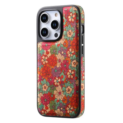 A12 For iPhone 15 Pro Max Case Compatible with MagSafe Floral PU Leather Back Phone Cover