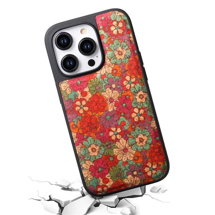 A12 For iPhone 15 Pro Max Case Compatible with MagSafe Floral PU Leather Back Phone Cover