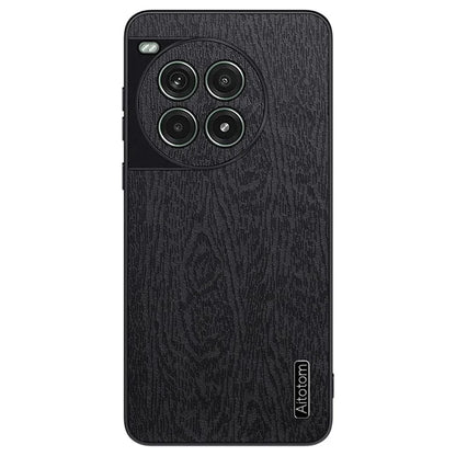 For OnePlus Ace 3 Pro 5G Case PU Leather+PC+TPU Cover Wood Texture