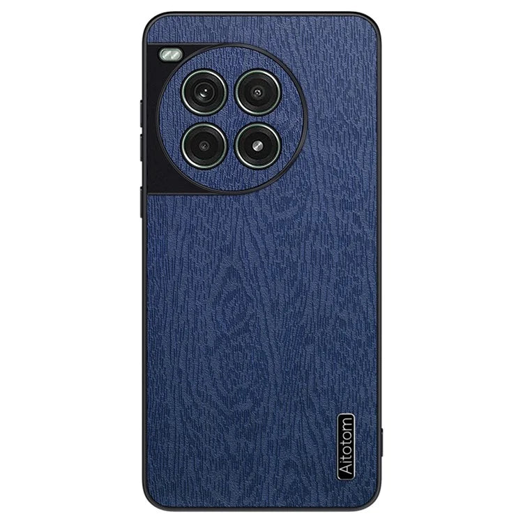 For OnePlus Ace 3 Pro 5G Case PU Leather+PC+TPU Cover Wood Texture