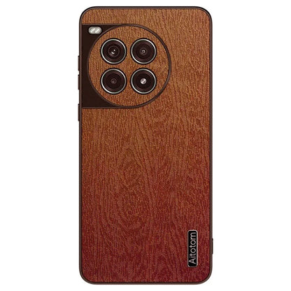 For OnePlus Ace 3 Pro 5G Case PU Leather+PC+TPU Cover Wood Texture