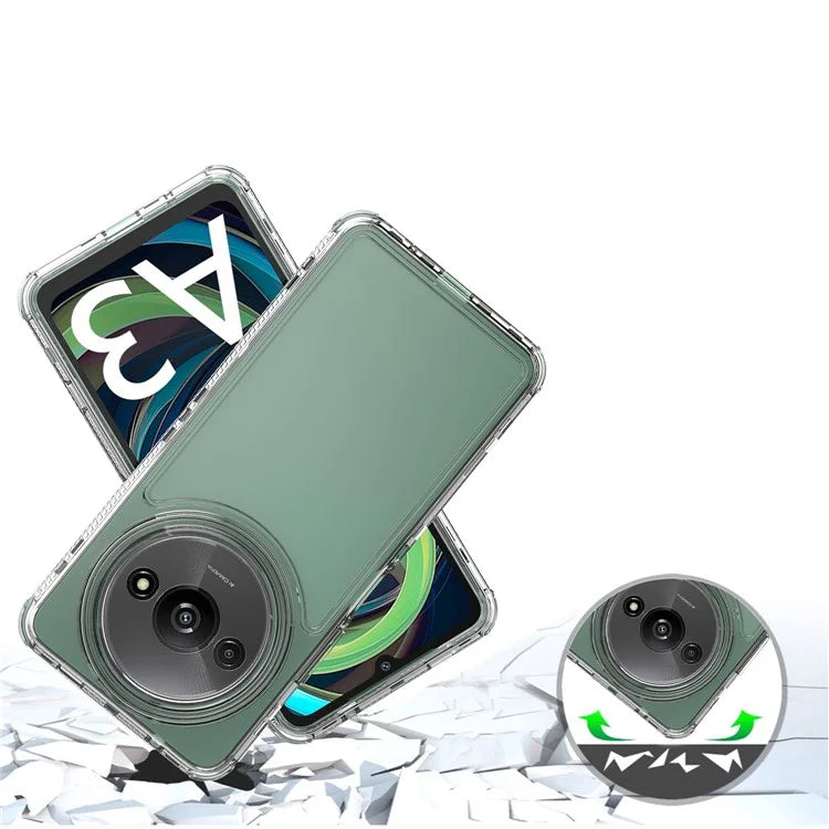For Xiaomi Poco C61 4G / Redmi A3 4G Case Anti-Scratch Acrylic+TPU Clear Phone Cover