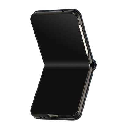 For Samsung Galaxy Z Flip6 5G / Z Flip5 5G Case PU Leather Hard PC Phone Cover Calf Texture