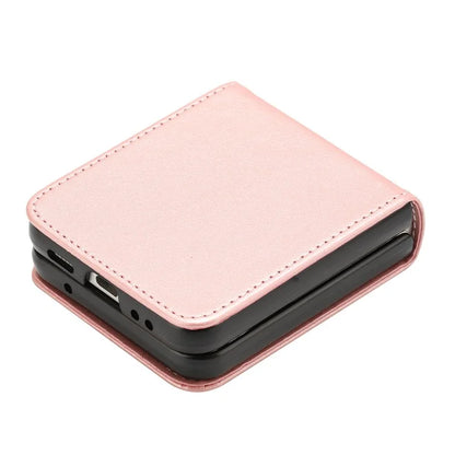 For Samsung Galaxy Z Flip6 5G / Z Flip5 5G Case PU Leather Hard PC Phone Cover Calf Texture