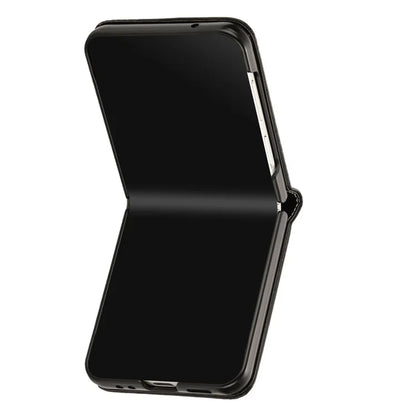 For Samsung Galaxy Z Flip6 5G / Z Flip5 5G Case PU Leather Hard PC Phone Cover Calf Texture