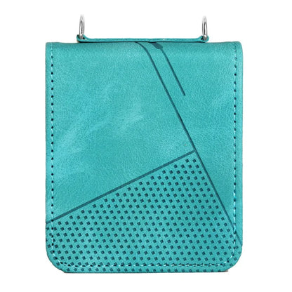 For Samsung Galaxy Z Flip6 5G / Z Flip5 5G Case Triangle Patterns PU Leather Hard PC Crossbody Phone Cover