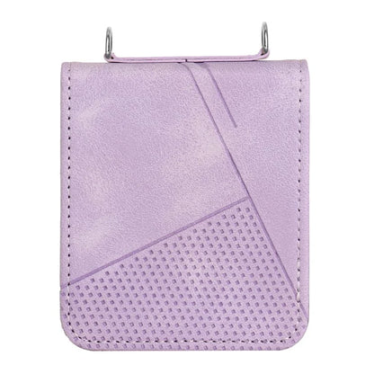 For Samsung Galaxy Z Flip6 5G / Z Flip5 5G Case Triangle Patterns PU Leather Hard PC Crossbody Phone Cover