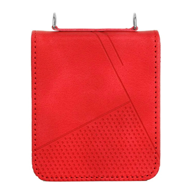 For Samsung Galaxy Z Flip6 5G / Z Flip5 5G Case Triangle Patterns PU Leather Hard PC Crossbody Phone Cover