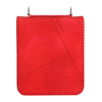 For Samsung Galaxy Z Flip6 5G / Z Flip5 5G Case Triangle Patterns PU Leather Hard PC Crossbody Phone Cover