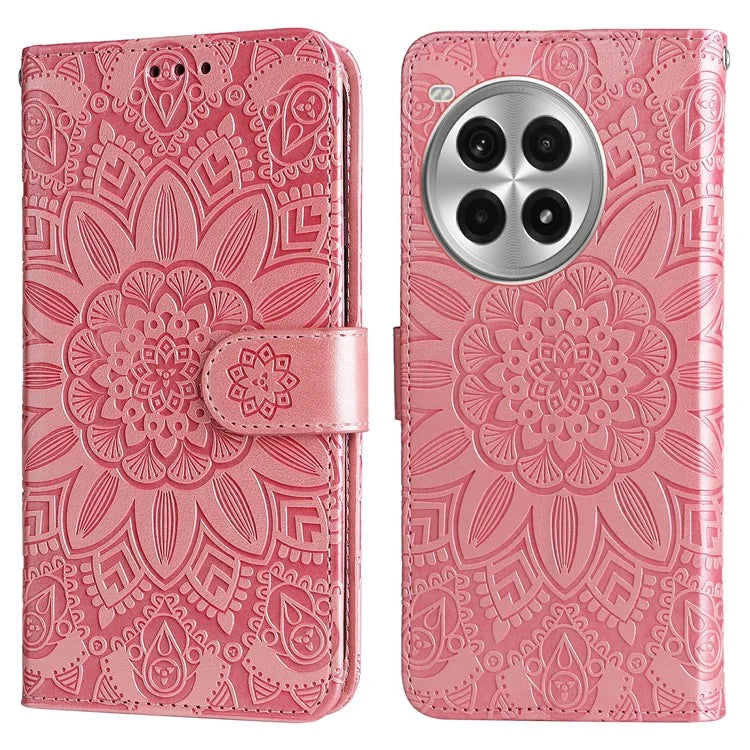 For OnePlus Ace 3 Pro 5G Case PU Leather Flip Phone Cover Sunflower Pattern
