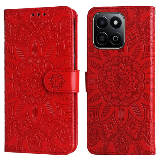 For Honor Play 60 Plus 5G Case Sunflower Imprint Leather Wallet Phone Cover