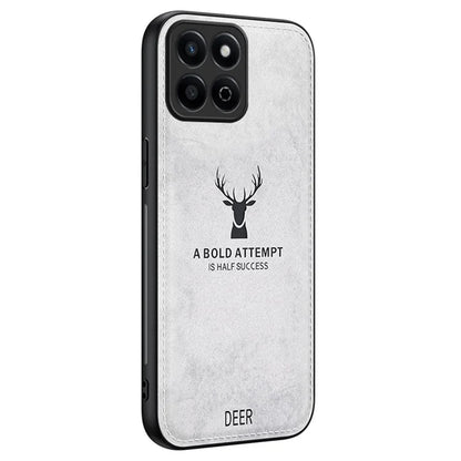 For Honor Play 60 Plus 5G Case Deer Pattern Cloth Texture PU Leather Back Phone Cover