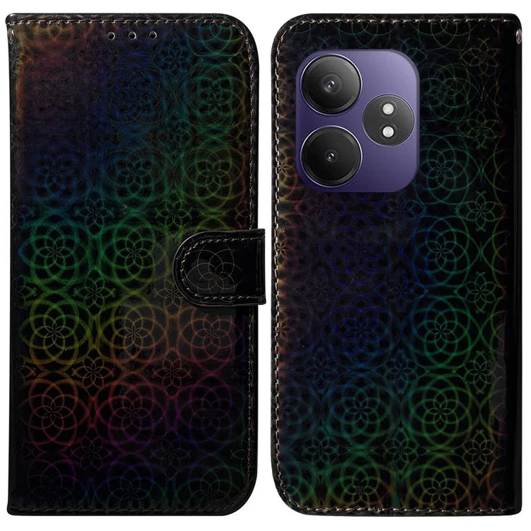 For Realme GT Neo6 SE 5G / GT 6 5G / 6T 5G / Neo6 5G Case Leather Stand Phone Cover with Dazzling Flower