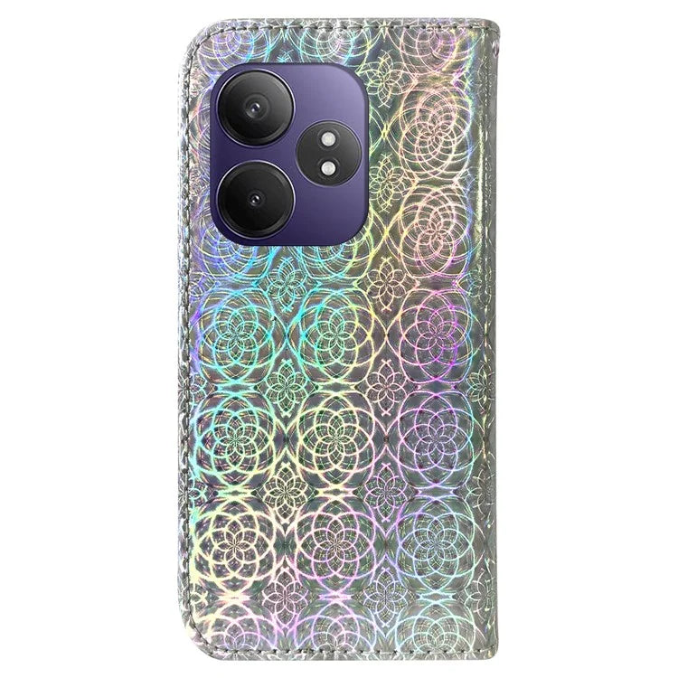 For Realme GT Neo6 SE 5G / GT 6 5G / 6T 5G / Neo6 5G Case Leather Stand Phone Cover with Dazzling Flower