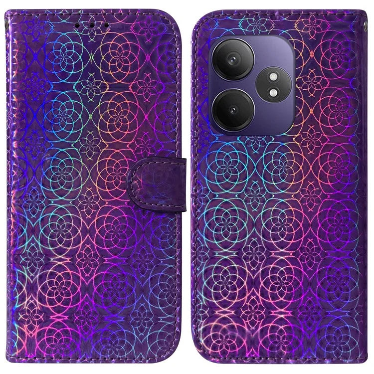 For Realme GT Neo6 SE 5G / GT 6 5G / 6T 5G / Neo6 5G Case Leather Stand Phone Cover with Dazzling Flower