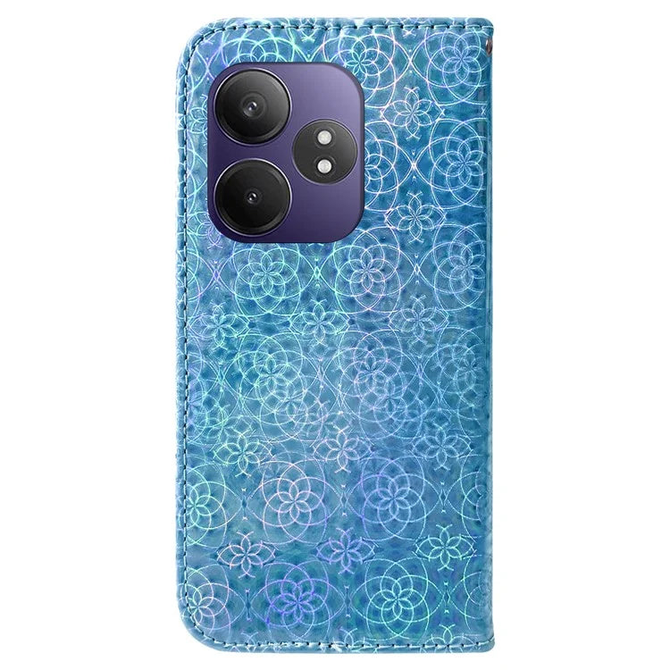 For Realme GT Neo6 SE 5G / GT 6 5G / 6T 5G / Neo6 5G Case Leather Stand Phone Cover with Dazzling Flower