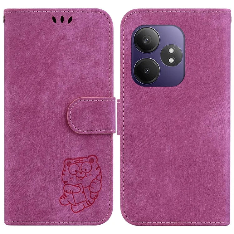 For Realme GT Neo6 SE 5G / GT 6 5G / 6T 5G / Neo6 5G Wallet Case Tiger Imprint Leather Protective Phone Cover