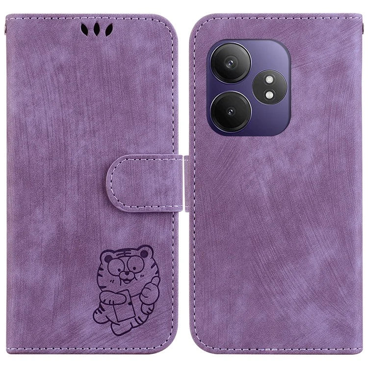 For Realme GT Neo6 SE 5G / GT 6 5G / 6T 5G / Neo6 5G Wallet Case Tiger Imprint Leather Protective Phone Cover