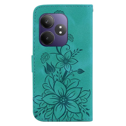 For Realme GT Neo6 SE 5G / GT 6 5G / 6T 5G / Neo6 5G Leather Case Lily Flower Imprint Phone Cover with Stand