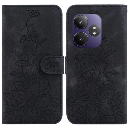 For Realme GT Neo6 SE 5G / GT 6 5G / 6T 5G / Neo6 5G Leather Case Lily Flower Imprint Phone Cover with Stand
