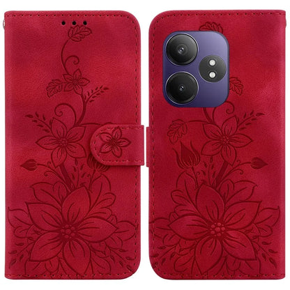 For Realme GT Neo6 SE 5G / GT 6 5G / 6T 5G / Neo6 5G Leather Case Lily Flower Imprint Phone Cover with Stand