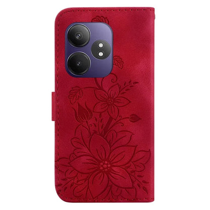 For Realme GT Neo6 SE 5G / GT 6 5G / 6T 5G / Neo6 5G Leather Case Lily Flower Imprint Phone Cover with Stand