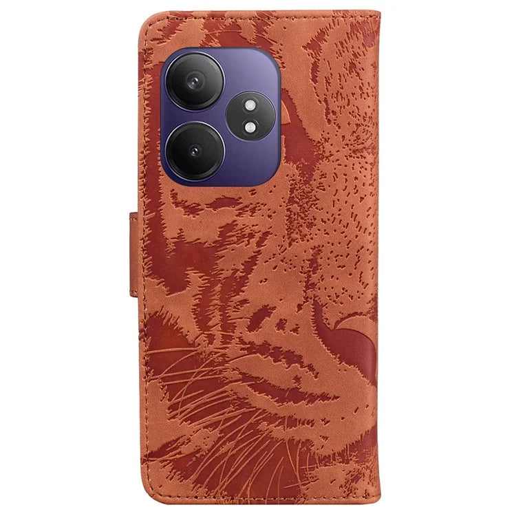 For Realme GT Neo6 SE 5G / Neo6 5G / 6T 5G / 6 5G Wallet Phone Case Tiger Imprint Leather Folio Flip Cover
