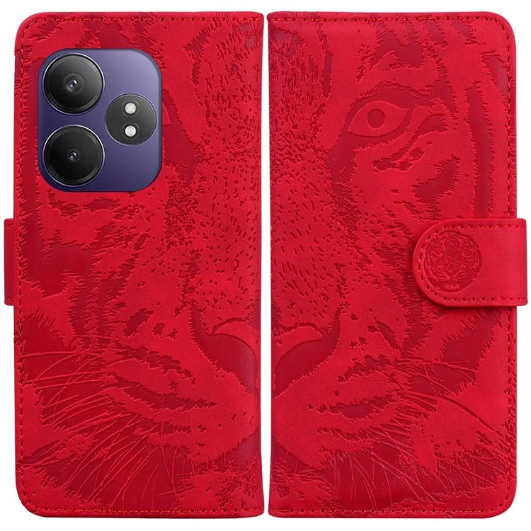 For Realme GT Neo6 SE 5G / Neo6 5G / 6T 5G / 6 5G Wallet Phone Case Tiger Imprint Leather Folio Flip Cover