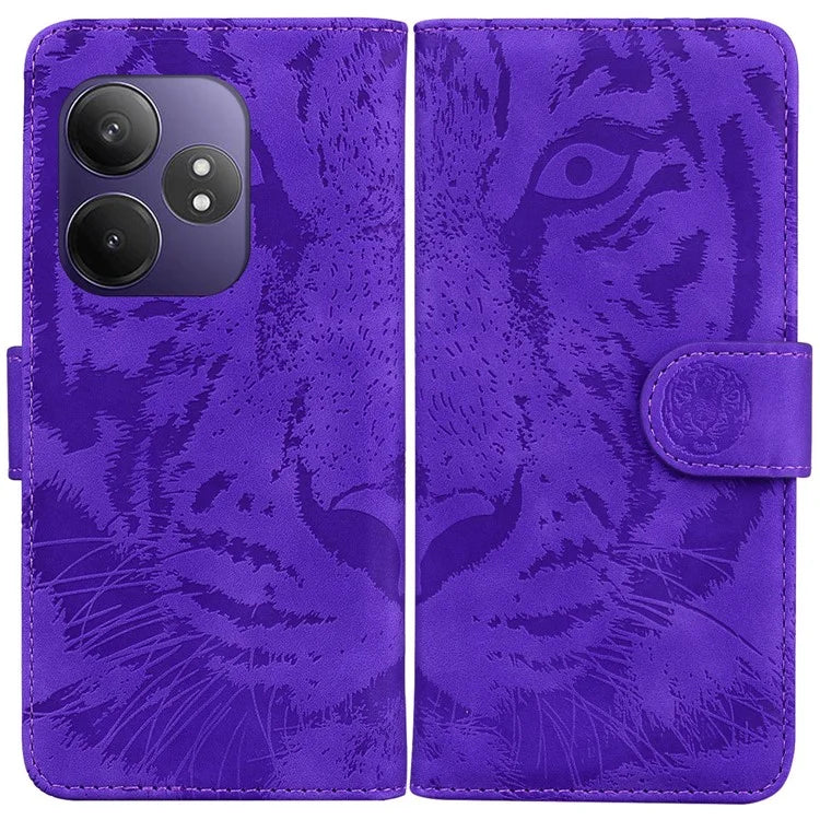 For Realme GT Neo6 SE 5G / Neo6 5G / 6T 5G / 6 5G Wallet Phone Case Tiger Imprint Leather Folio Flip Cover