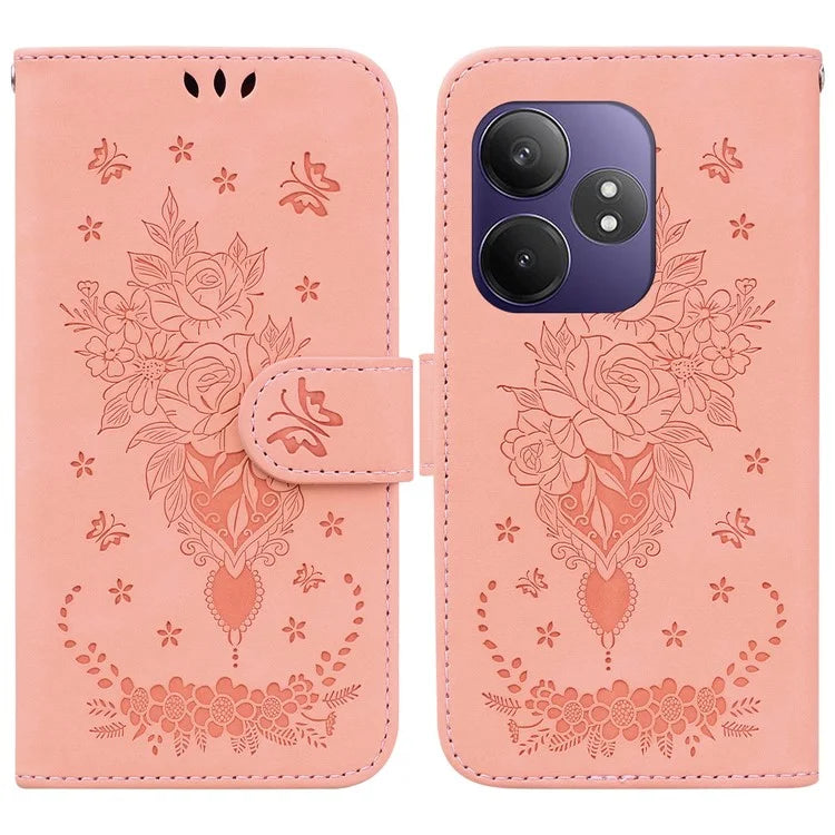 For Realme GT Neo6 SE 5G / Neo6 5G / 6T 5G / 6 5G Case PU Leather Wallet Phone Cover Butterfly Flower Imprint