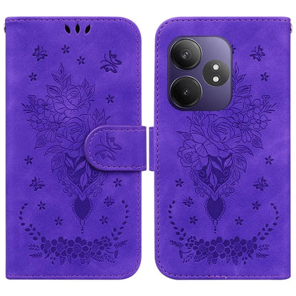For Realme GT Neo6 SE 5G / Neo6 5G / 6T 5G / 6 5G Case PU Leather Wallet Phone Cover Butterfly Flower Imprint