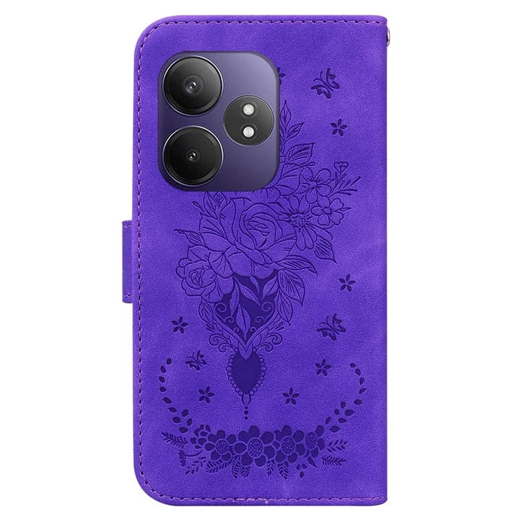 For Realme GT Neo6 SE 5G / Neo6 5G / 6T 5G / 6 5G Case PU Leather Wallet Phone Cover Butterfly Flower Imprint