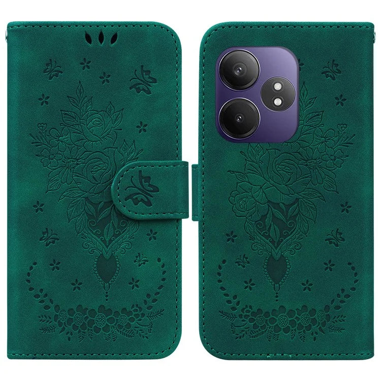 For Realme GT Neo6 SE 5G / Neo6 5G / 6T 5G / 6 5G Case PU Leather Wallet Phone Cover Butterfly Flower Imprint