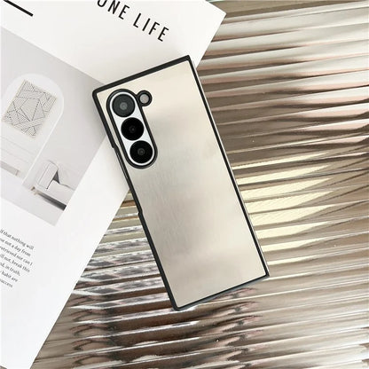 For Samsung Galaxy Z Fold6 5G Case Anti-Drop Stainless Steel + PC Protective Phone Cover