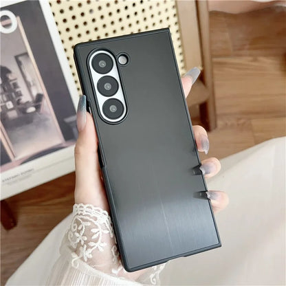 For Samsung Galaxy Z Fold6 5G Case Anti-Drop Stainless Steel + PC Protective Phone Cover