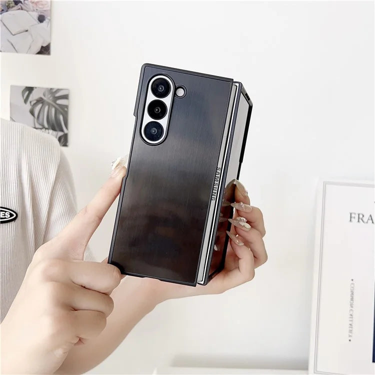 For Samsung Galaxy Z Fold6 5G Case Anti-Drop Stainless Steel + PC Protective Phone Cover