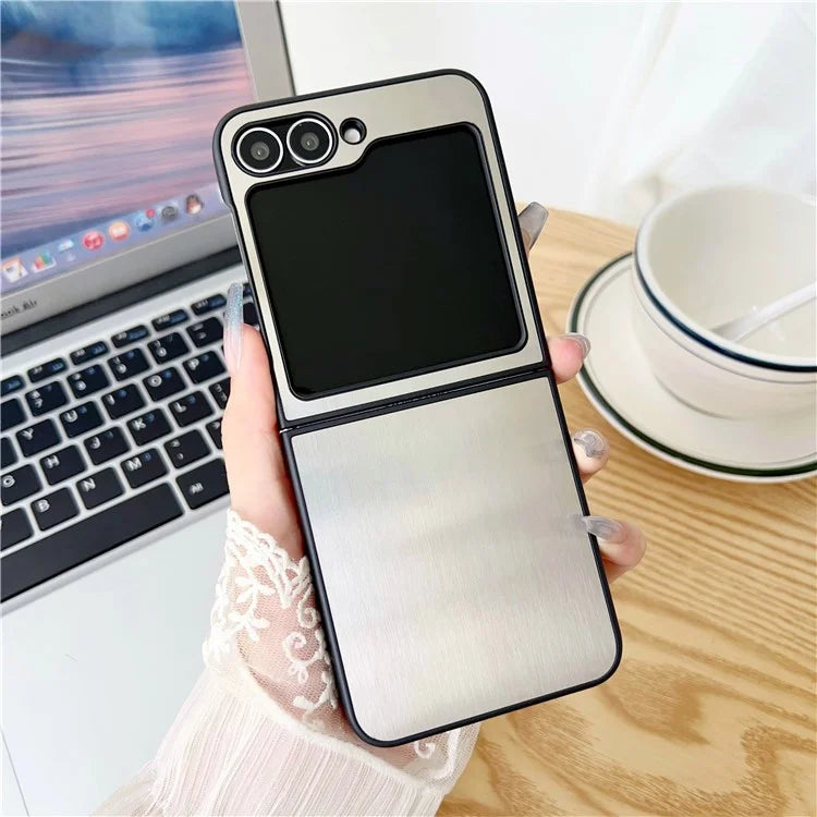 For Samsung Galaxy Z Flip6 5G Case Protective Stainless Steel + PC Phone Cover