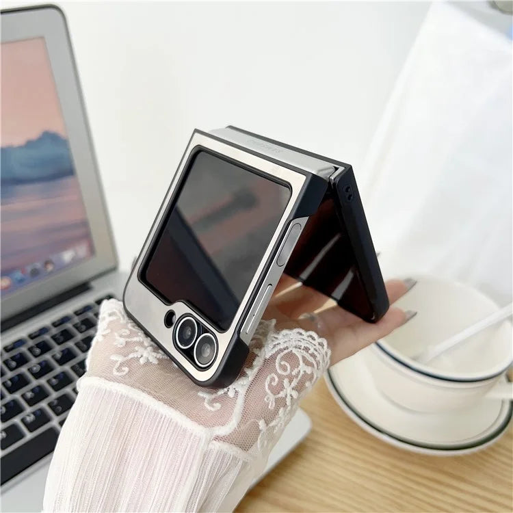 For Samsung Galaxy Z Flip6 5G Case Protective Stainless Steel + PC Phone Cover