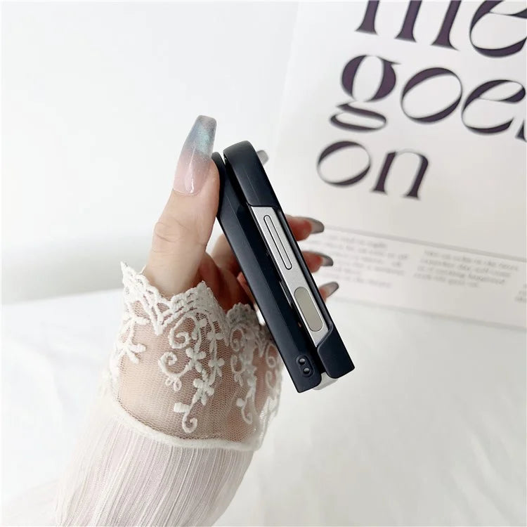 For Samsung Galaxy Z Flip6 5G Case Protective Stainless Steel + PC Phone Cover