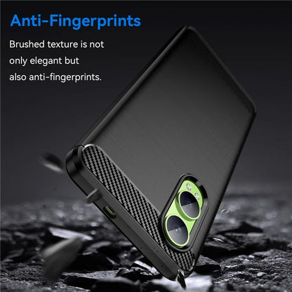 For Oppo K12x 5G (China) / OnePlus Nord CE4 Lite 5G Case Brushed TPU Phone Cover Carbon Fiber Texture