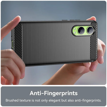 For Oppo K12x 5G (China) / OnePlus Nord CE4 Lite 5G Case Brushed TPU Phone Cover Carbon Fiber Texture